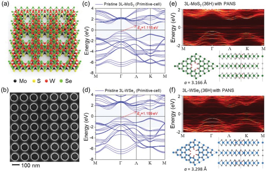 Multilayer WSe2/MoS2 Heterojunction Phototransistors through Periodically Arrayed Nanopore Structures for Bandgap Engineering 이미지